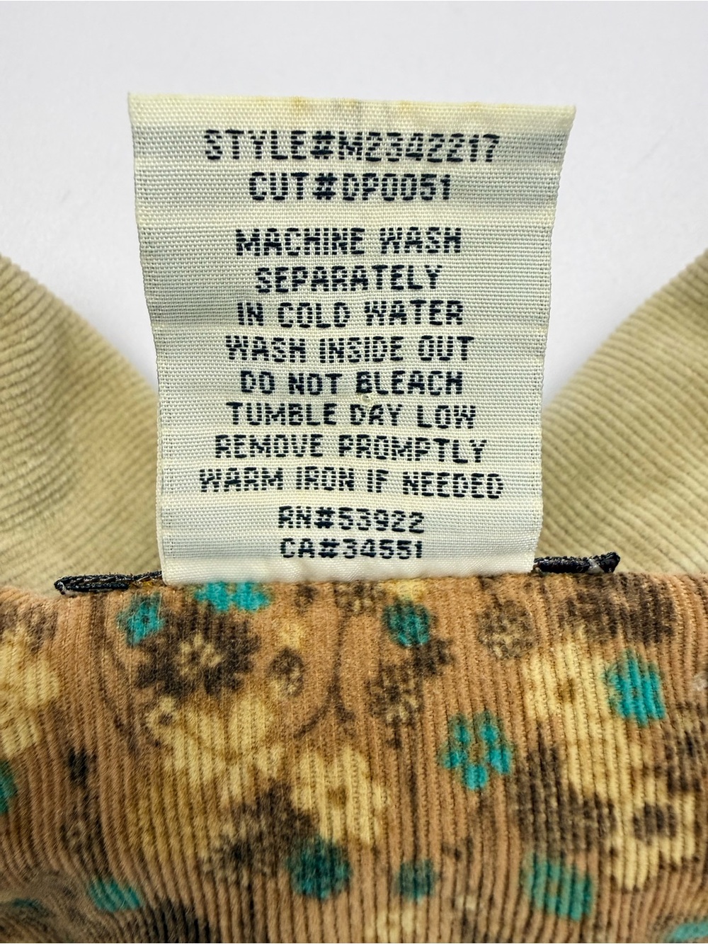 Department of Peace Corduroy Jacket L Tan Y2K Boho Western Utility - Picture 7 of 9